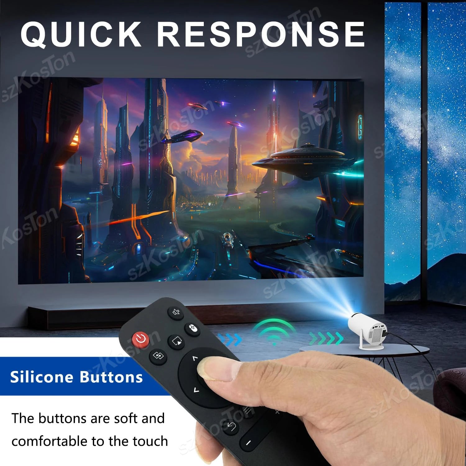 Replacement Remote Control Compatible with Magcubic Mini Projector HY300 / HY300 PRO / HY320 / HY320mini IR Remote
