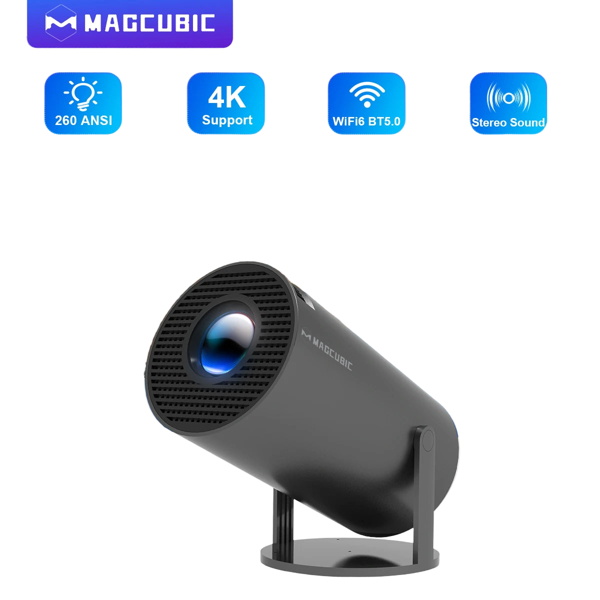 Magcubic Projector Android11 4K 1280*720P HY300 Pro Dual Wifi 290ANSI 180 Flexible BT5.0 Cinema Outdoor Portable Projetor