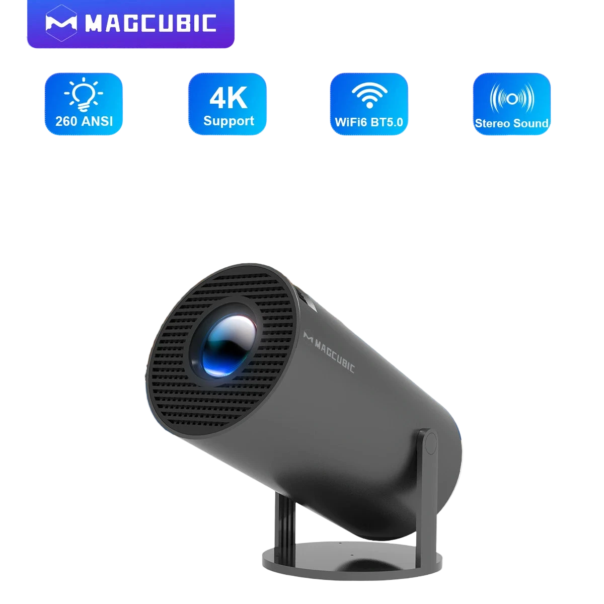 Magcubic Projector Android11 4K 1280*720P HY300 Pro Dual Wifi 290ANSI 180 Flexible BT5.0 Cinema Outdoor Portable Projetor