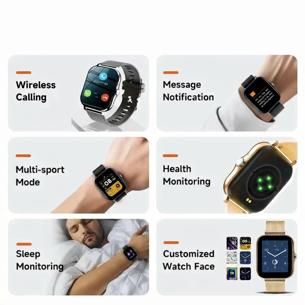 LAXASFIT 2025 New Smart Watch Bluetooth Talk Full Touch Screen Heart Rate Monitor Sports Fitness Smart Watch Men Women Gift
