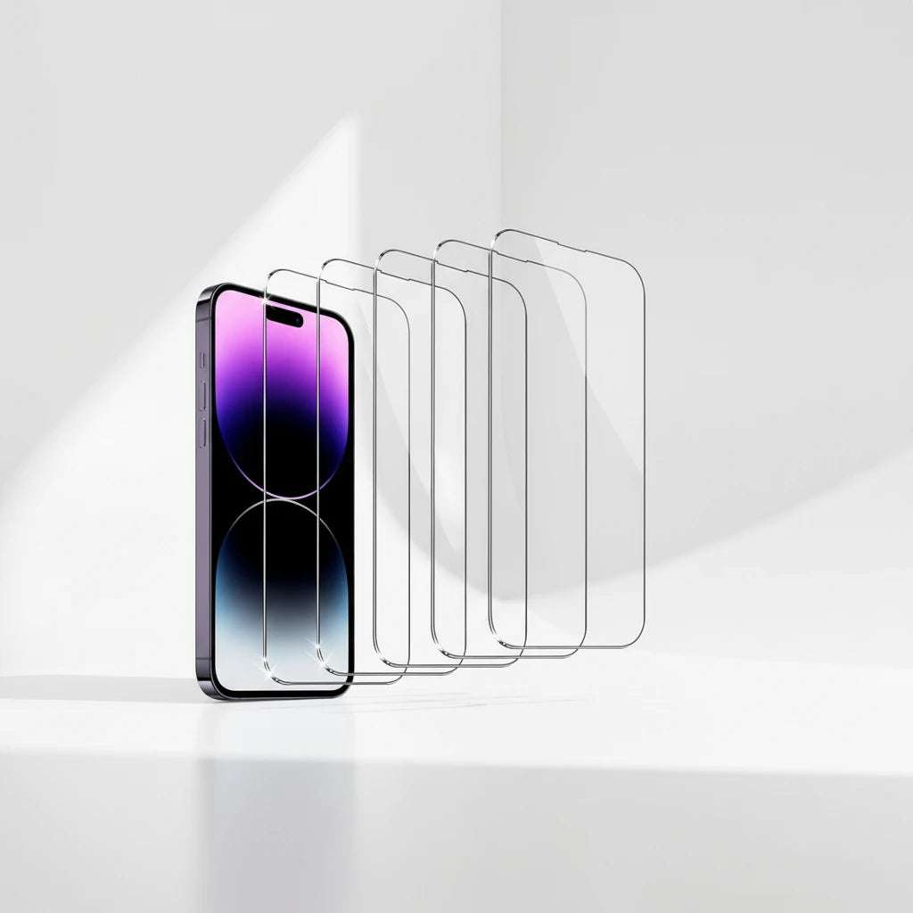 5Pcs Tempered Glass For iPhone 15 13 11 12 14 Pro Max Mini Screen Protector For IPhone 16 17 8 Plus X XR XS MAX Protective Glass