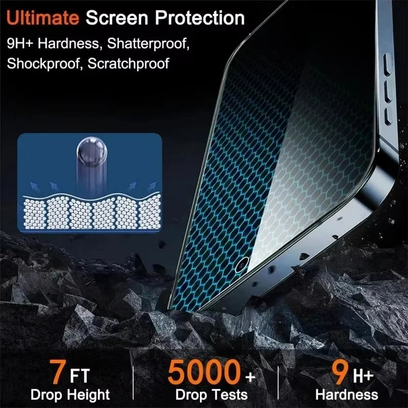 Privacy Screen Protector For iPhone 16 Pro 13 17 15 11 12 14 Pro Max 16e Mini Anti-spy Glass For iPhone SE 2022 8 7 Plus XR Air